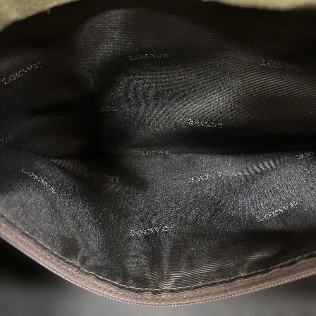 LOEWE アマソナ ミニボストン スエード カーキブラウン系