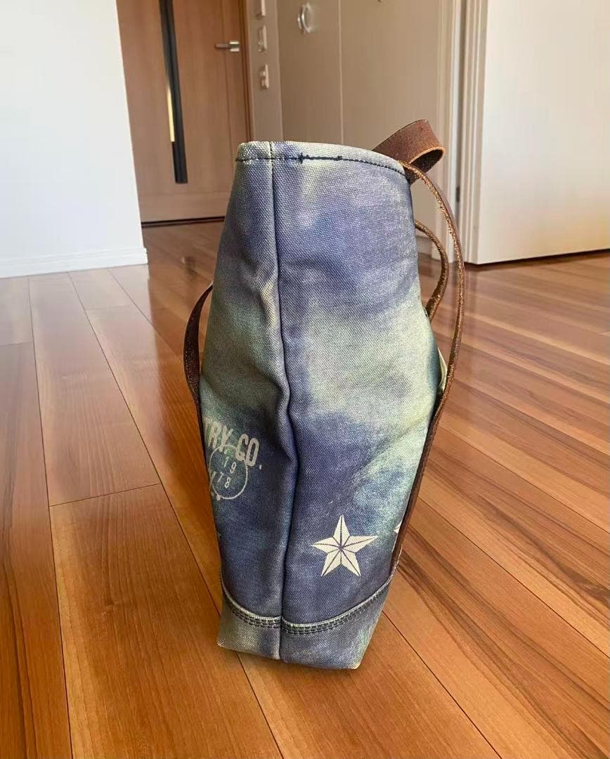 DIESEL大容量トートバッグ・本革ｘデニム・撥水ダメージ加工×不対称デザイン