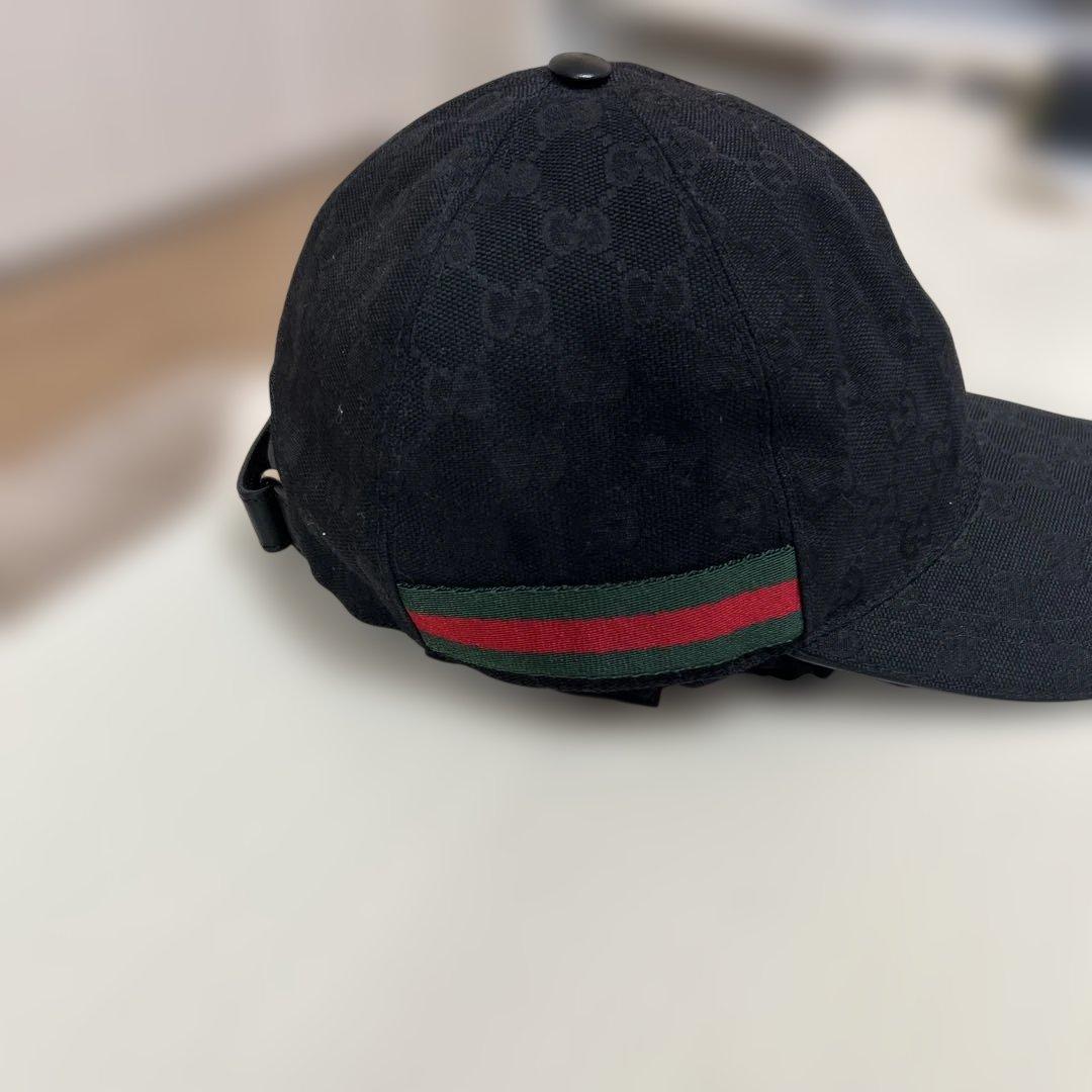 Gucci ブラック GGパターン キャップ サイズL