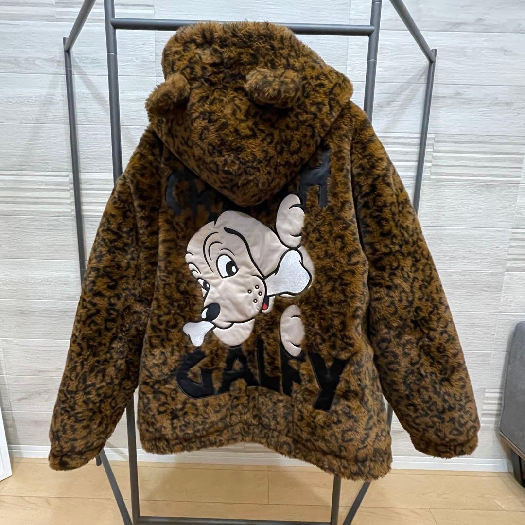 GALFY【ガルフィ】あざといファーブルゾン 黒 ヒョウ柄 中型犬