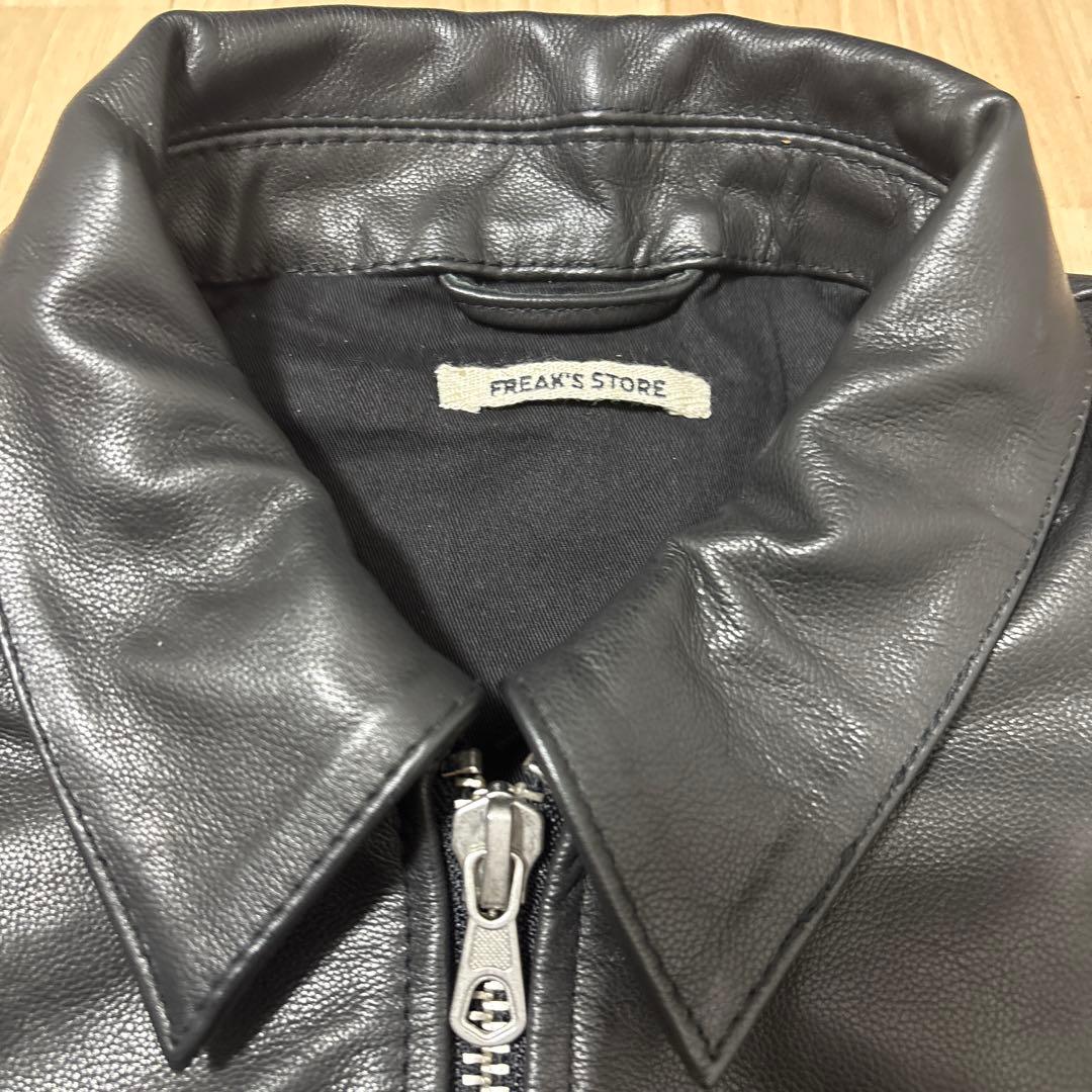 フリークスストア ミニマル シングル ライダースジャケット　カウレザー　ブラック