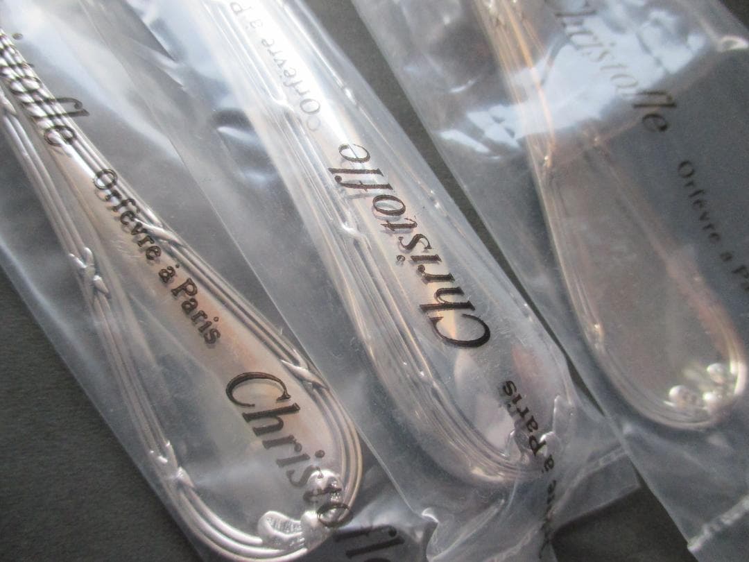 未使用品☆仏蘭西高級銀器クリストフルシルバー銀P　カトラリー３本　リュバン