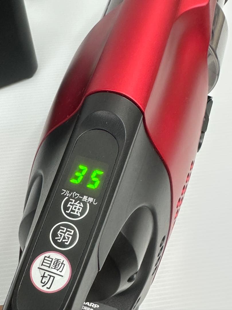 充電器+純正バッテリー付き　シャープ　EC-SR7-P 掃除機　2021年製　赤