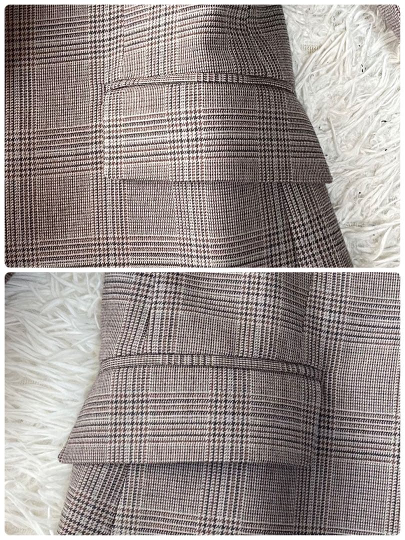 【美品】グリーンレーベルリラクシング　グレンチェック　セットアップ　スーツ