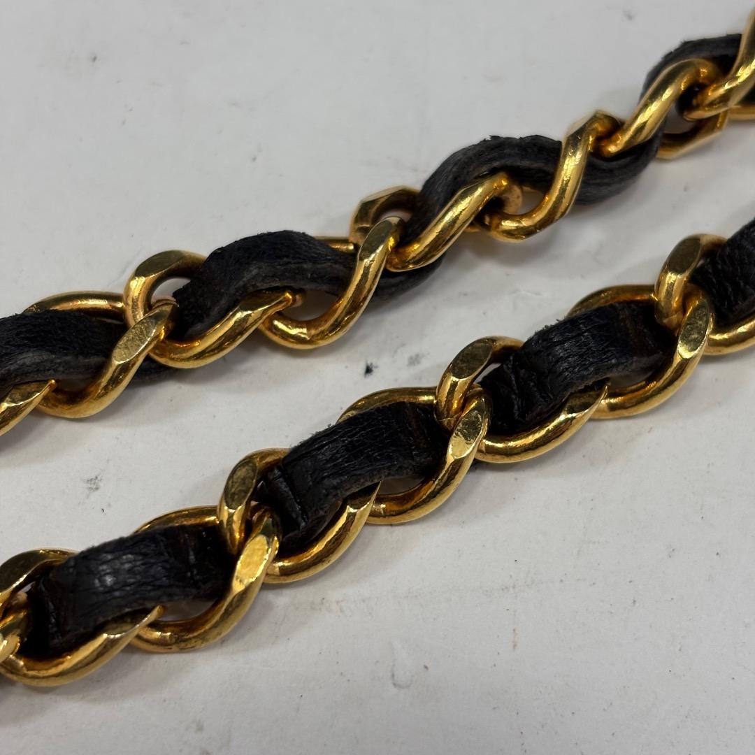 状態良【シャネル本物】チェーンベルト/ビンテージ/ココマーク/ゴールド×ブラック