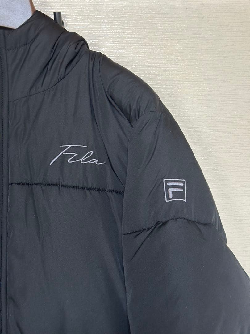 【値下げ中】ロングダウン　ベンチコート　FILA ブラック