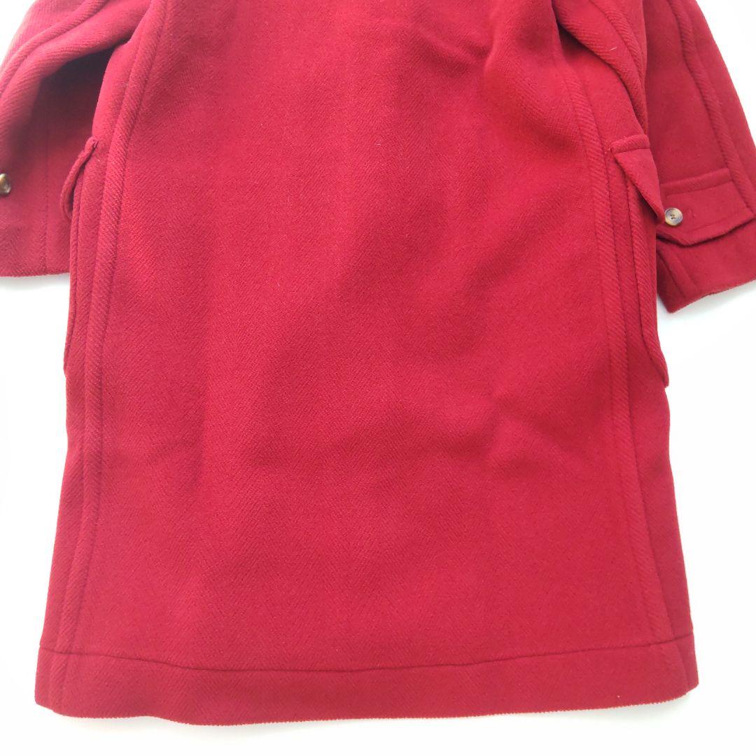 美品 オールドイングランド レディース ウール ヘリンボーン ダッフルコート 赤