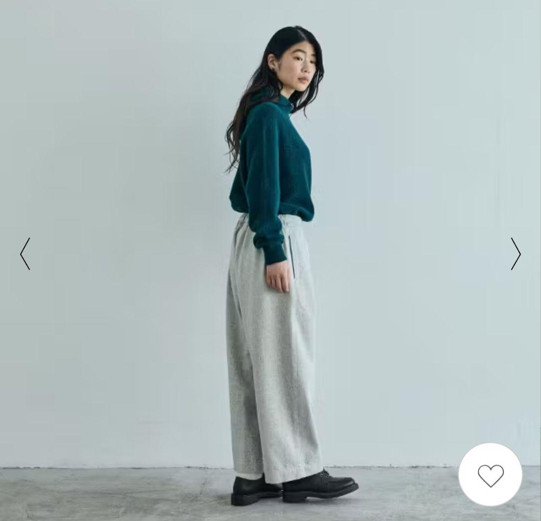 中川政七商店　綿ウールデニムのワイドパンツ