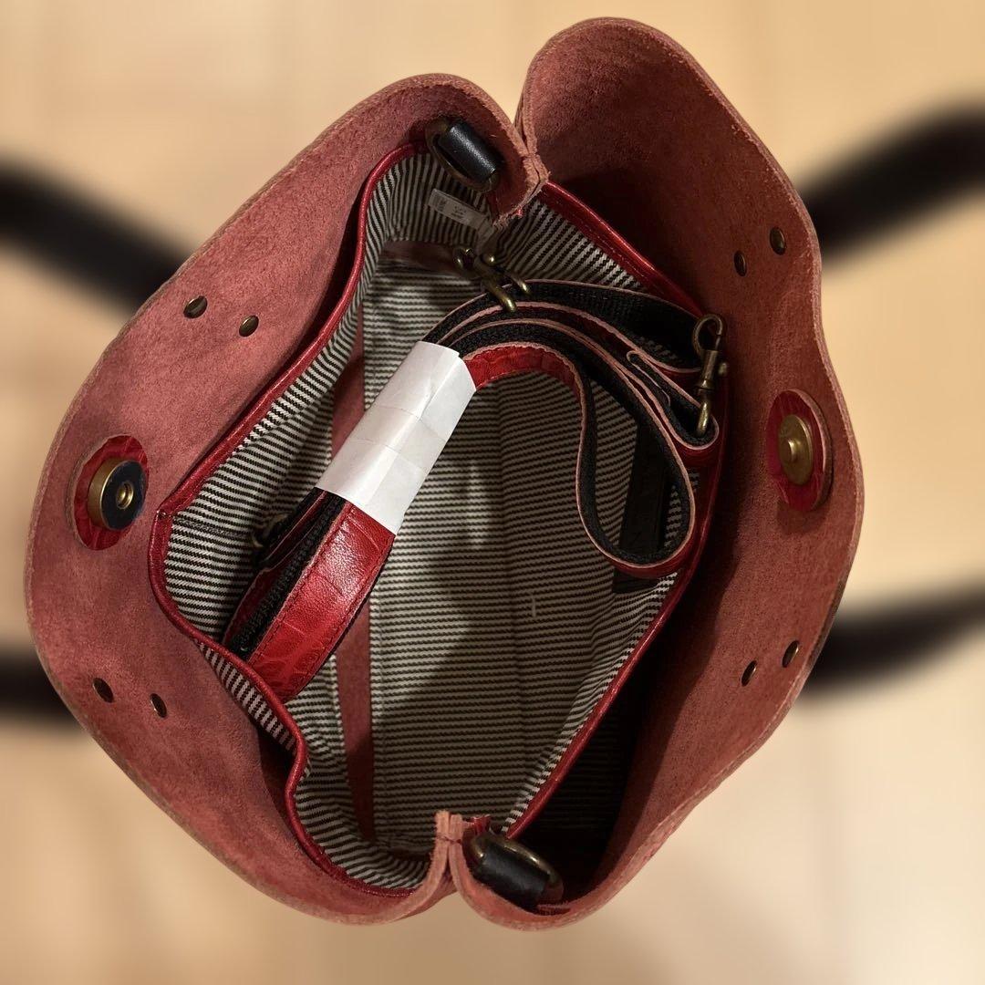 新品未使用品 アレンヌ　クロコダイル型押し ヌメ革 ミニショルダー