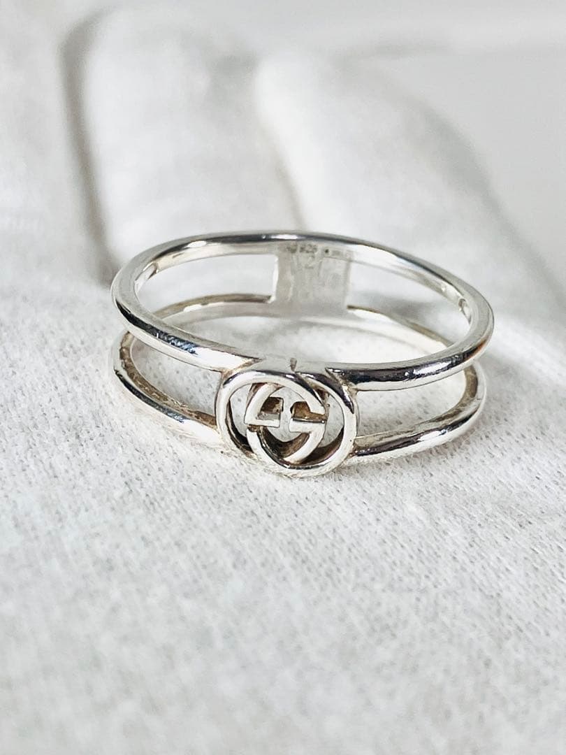 【美品】GUCCI WGリング 21号（実寸20号）指輪 男女兼用 925