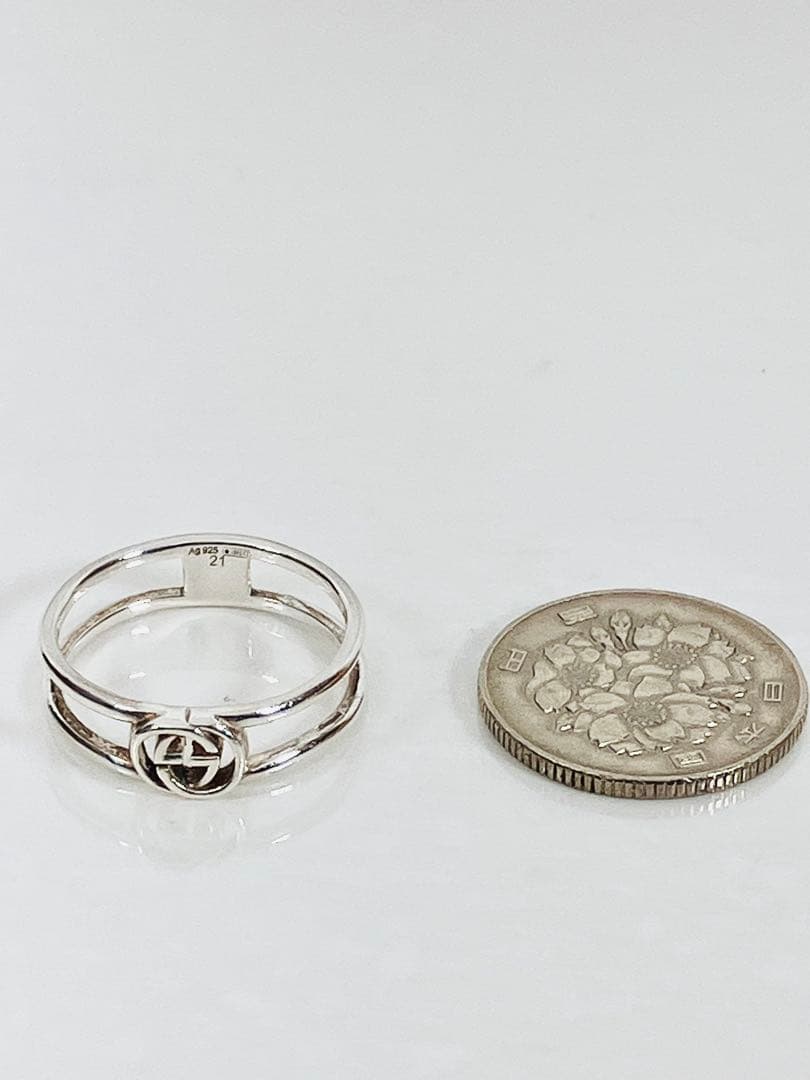 【美品】GUCCI WGリング 21号（実寸20号）指輪 男女兼用 925