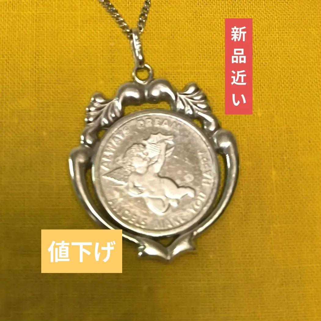 925シルバー 天使デザインメダルペンダント