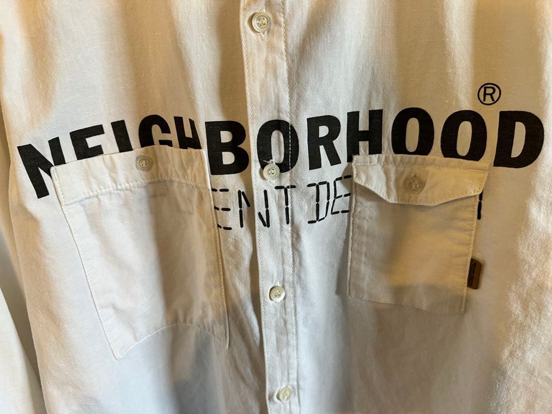 Fragment × NEIGHBORHOOD ロゴ入り 長袖シャツ 藤原ヒロシ