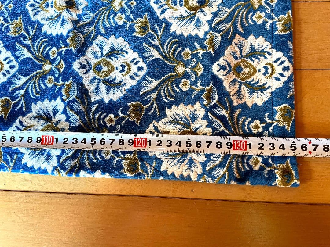 【新品】新格子ブルー　センターカーテン