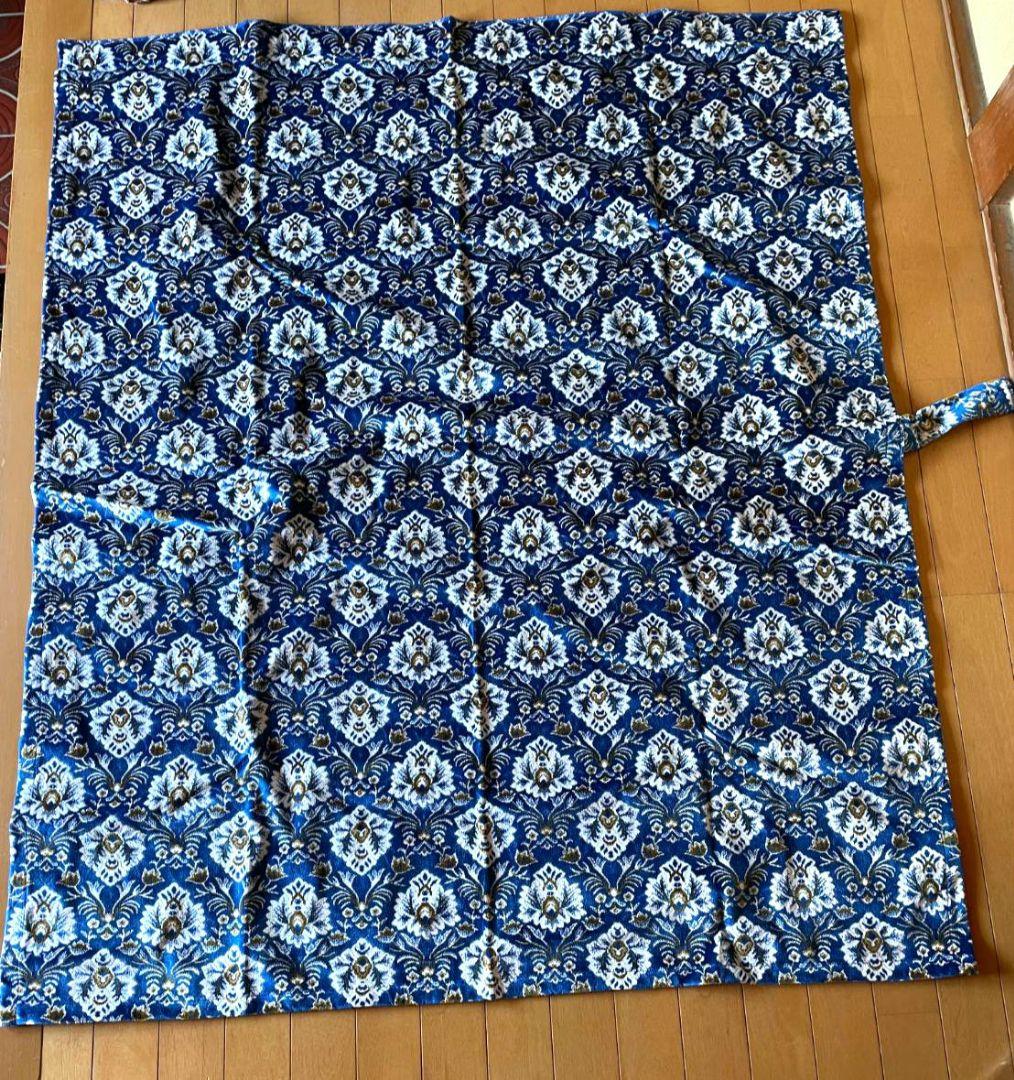 【新品】新格子ブルー　センターカーテン