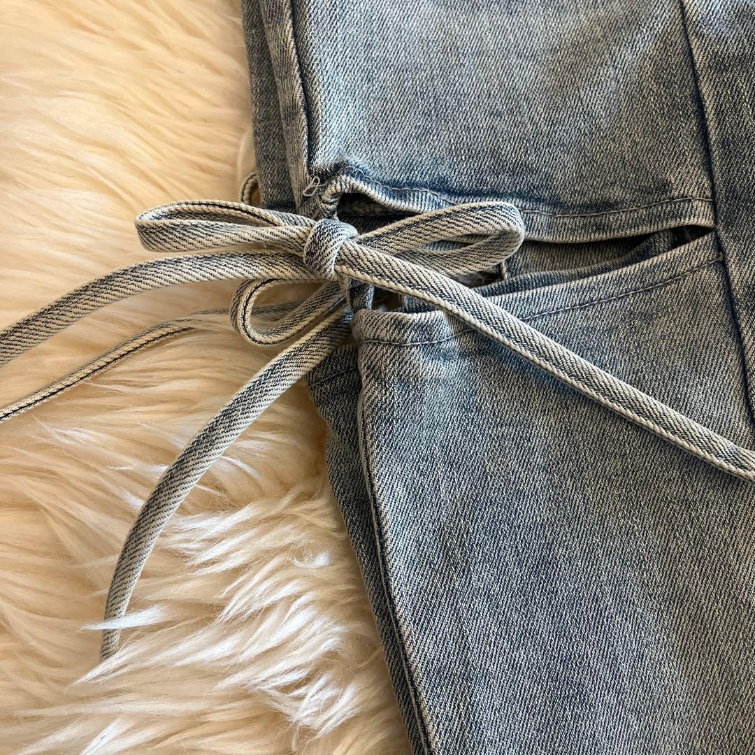 美品♡ROSEXXYカットアウト　リボンデニム　ライトブルー　S size♡