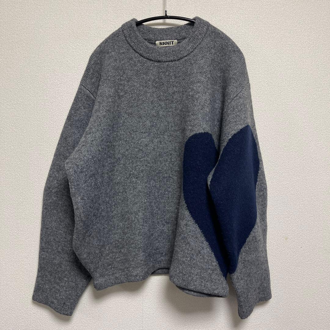 NKNIT ンニット　♡pattern KNIT グレー