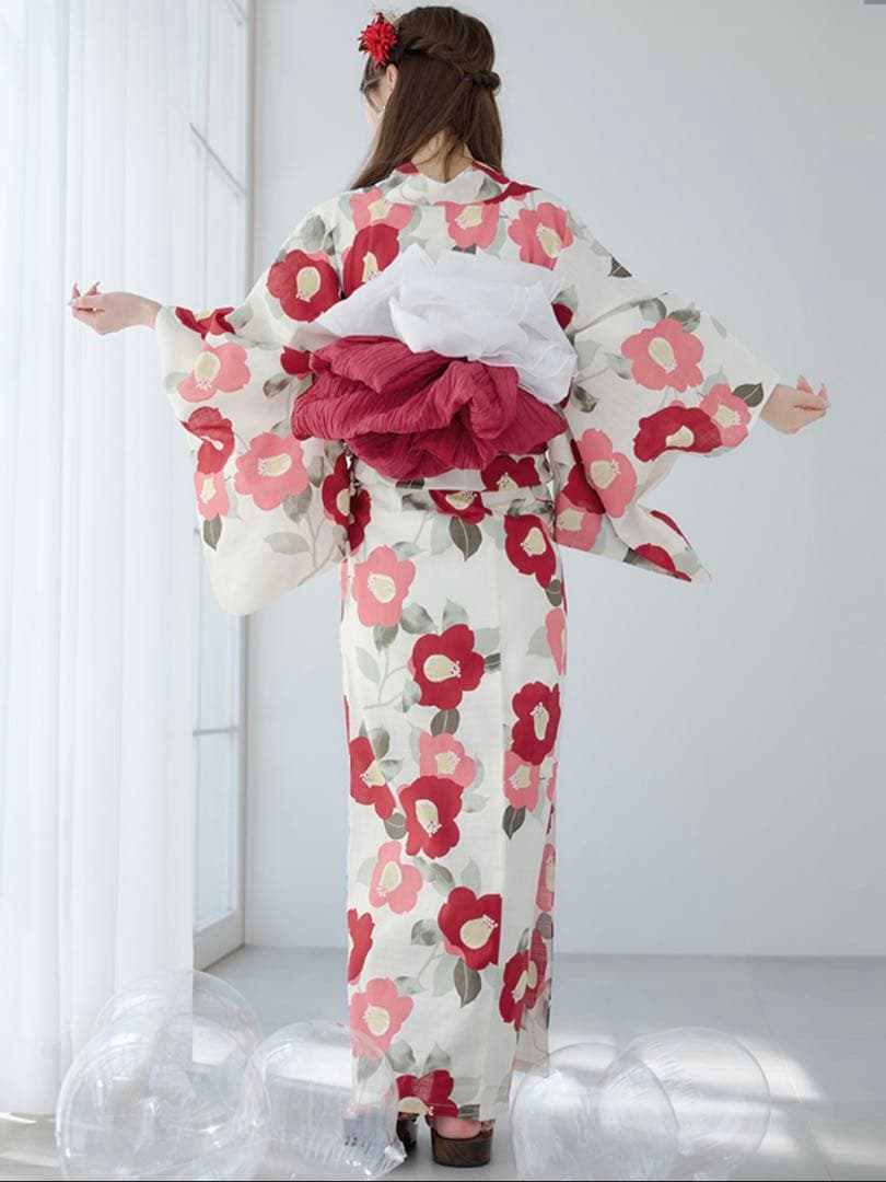 sugar Rちゃん 古典レトロ椿浴衣【3点セット】