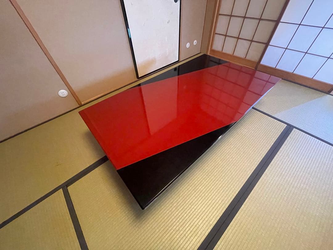 最高級　森繁家具　モリシゲ　うるし朱塗り　座卓