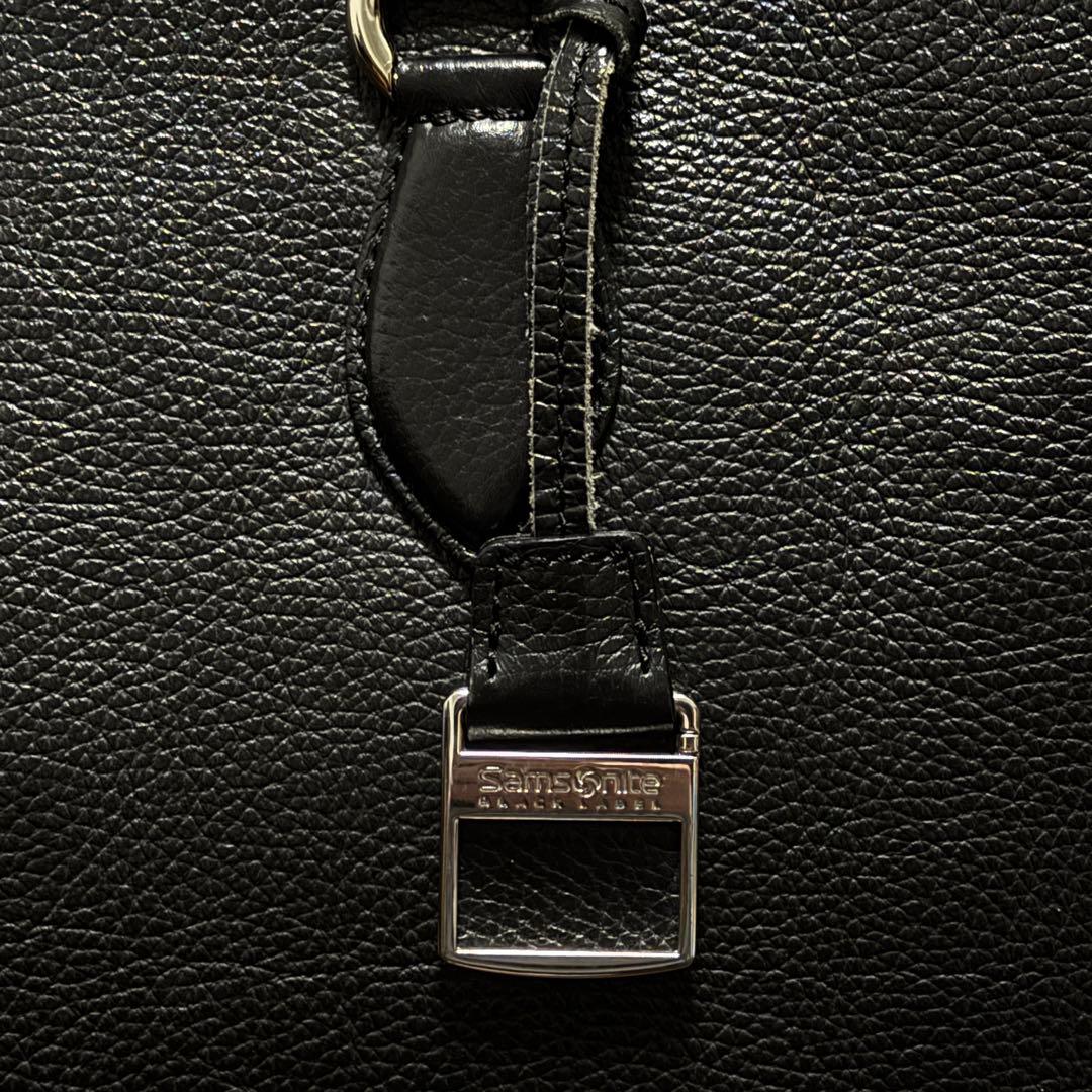 Samsonite HOXTON ラウンドトート 牛革 イタリアンレザー 黒