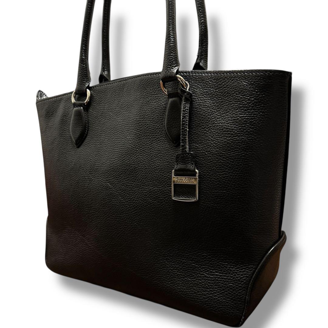 Samsonite HOXTON ラウンドトート 牛革 イタリアンレザー 黒