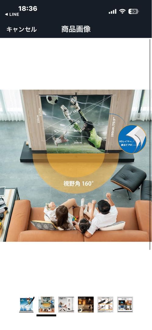 excelimage 4K対応　100インチ スクリーン 自立式、引き上げ式