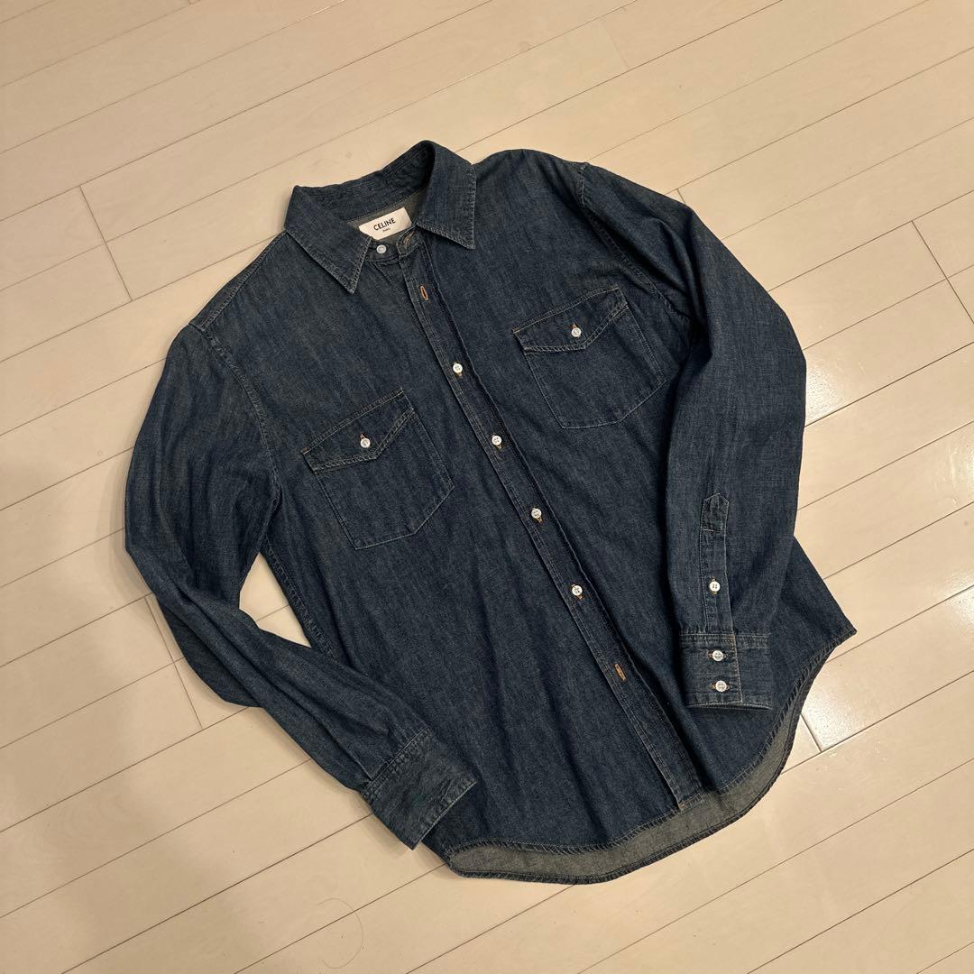 しばいぬ様CELINE デニムブルー 長袖シャツ