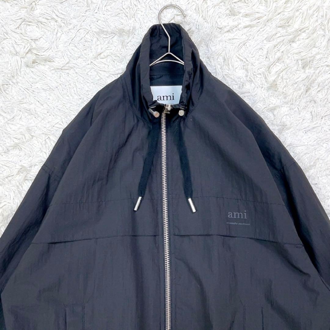 【極美品】ami アミパリス ナイロン ジャケット ブルゾン XS ブラック 黒