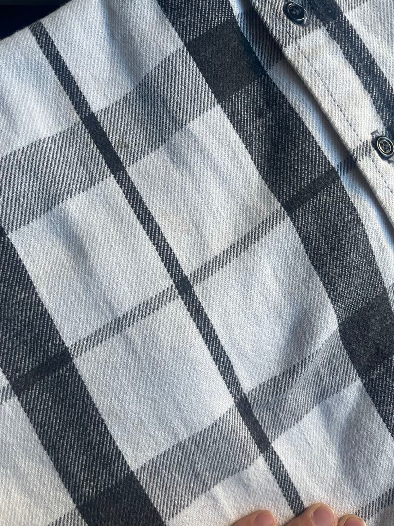 70s 80s five brother白 黒 グレー ネルシャツ