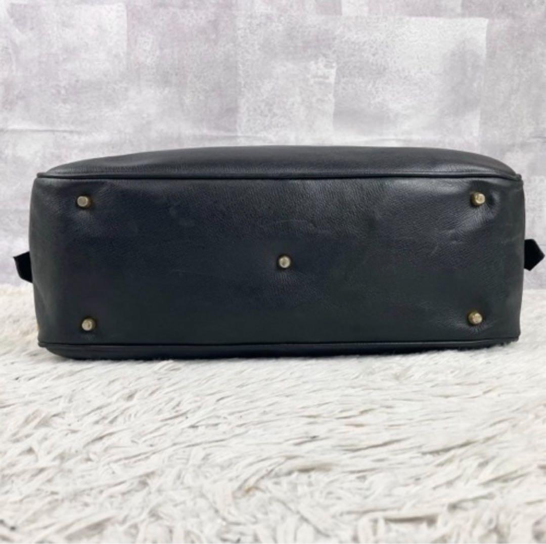 美品 ヴェルサーチ レザー ボストンバッグ メデューサ ロゴ型押し ブラック