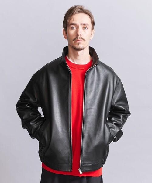 L 美品 BEAUTY&YOUTH シープレザー MIL ブルゾン