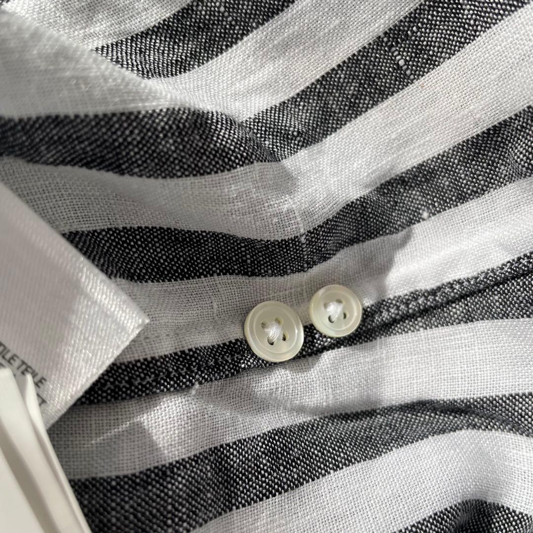 POLO RALPH LAUREN リネン100% ストライプシャツ L