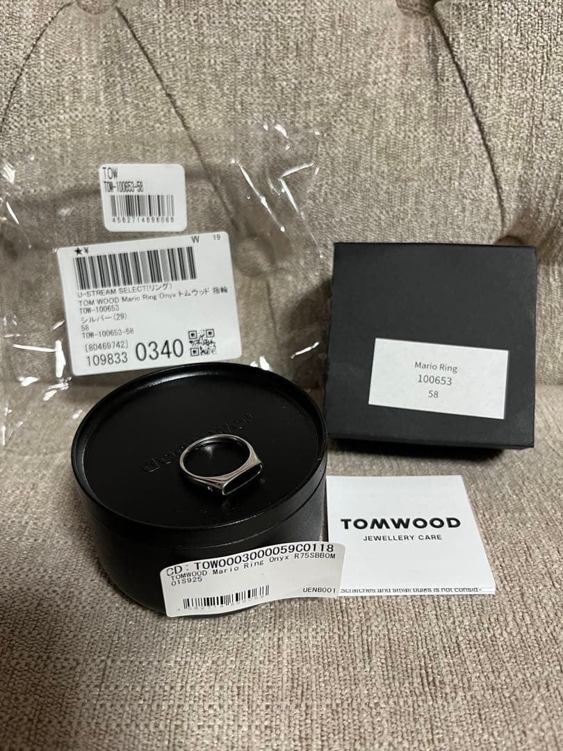 TOMWOOD トムウッド 58 オニキス マリオ リング Mario Onyx