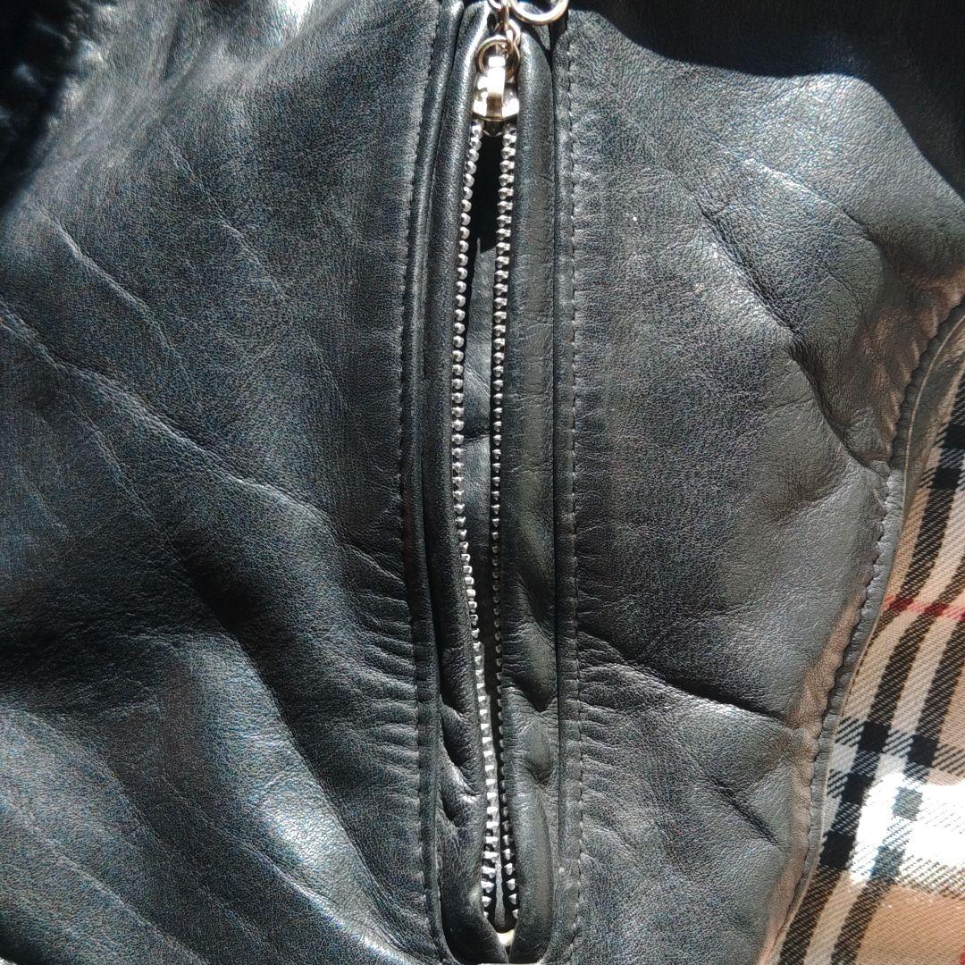 schott ブラックレザーシングルライダースジャケット 42