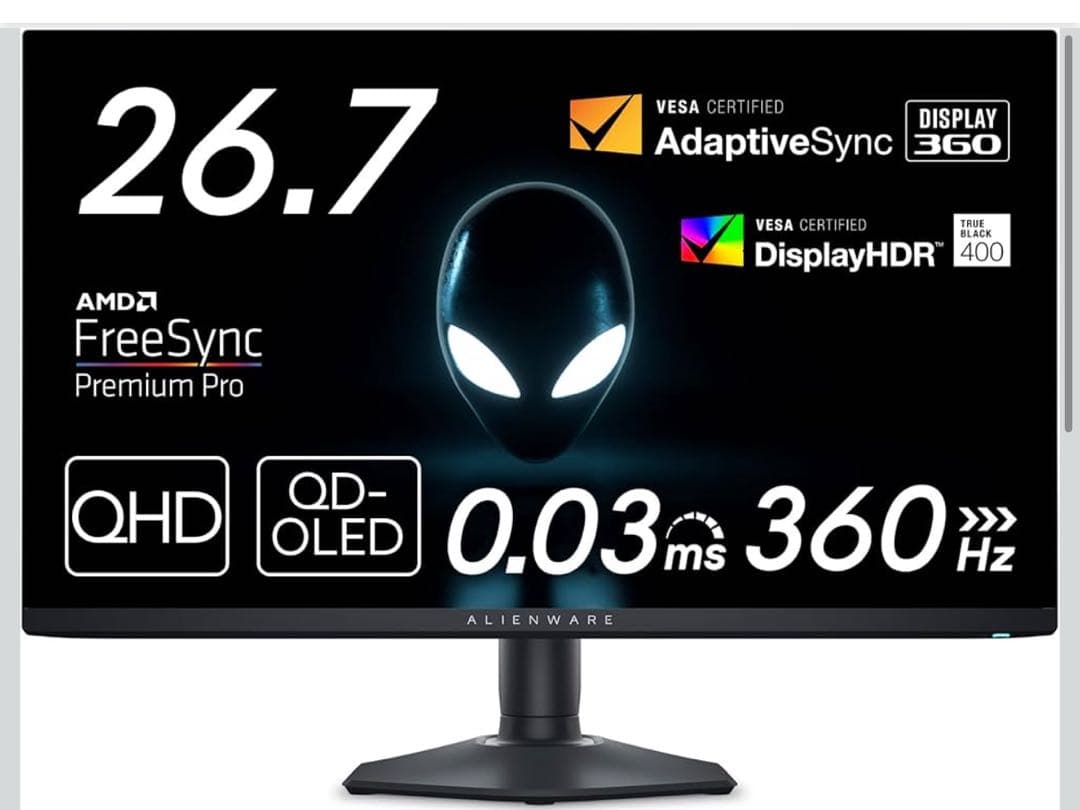 AW2725DF 27インチ 有機EL Alienware ゲーミングモニター