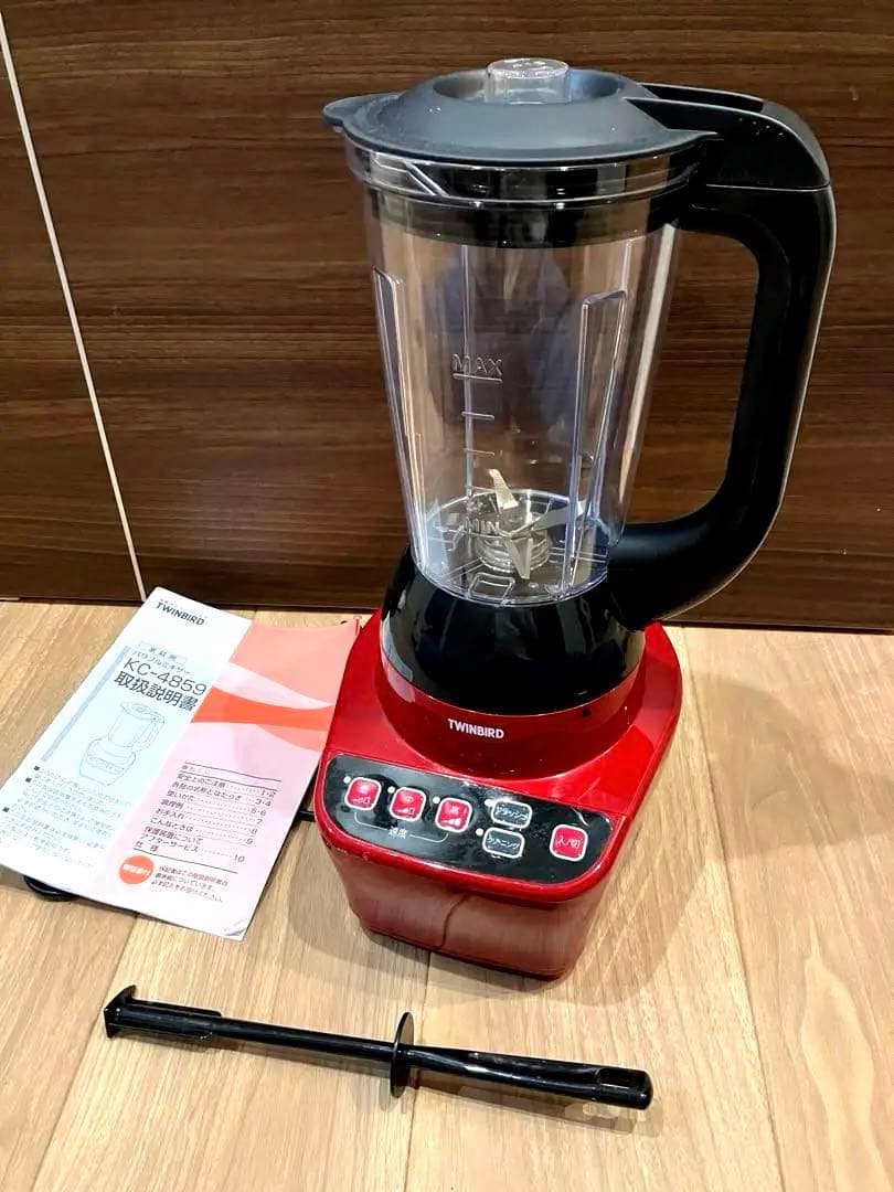 TWINBIRD 赤 ミキサー 取扱説明書付き