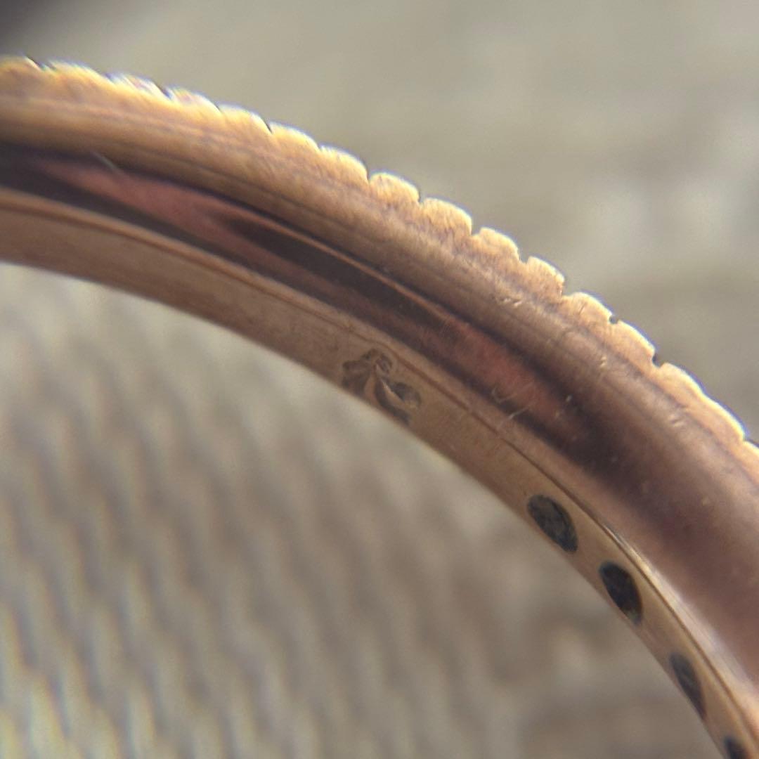 組曲 k10PG ダイヤ ミルグレイン ハーフエタニティ リング