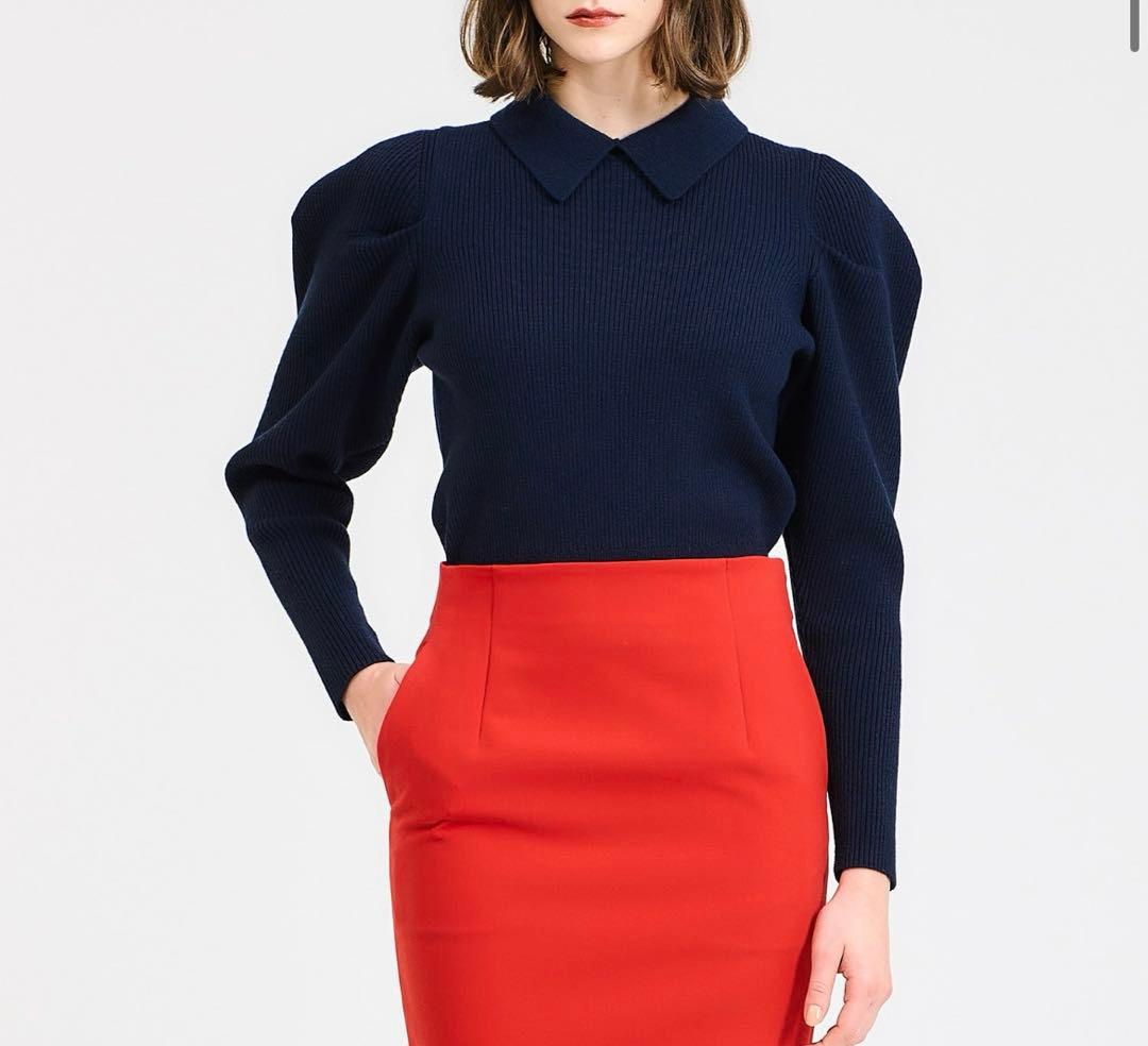 エストネーション♡襟付きパフスリーブニット