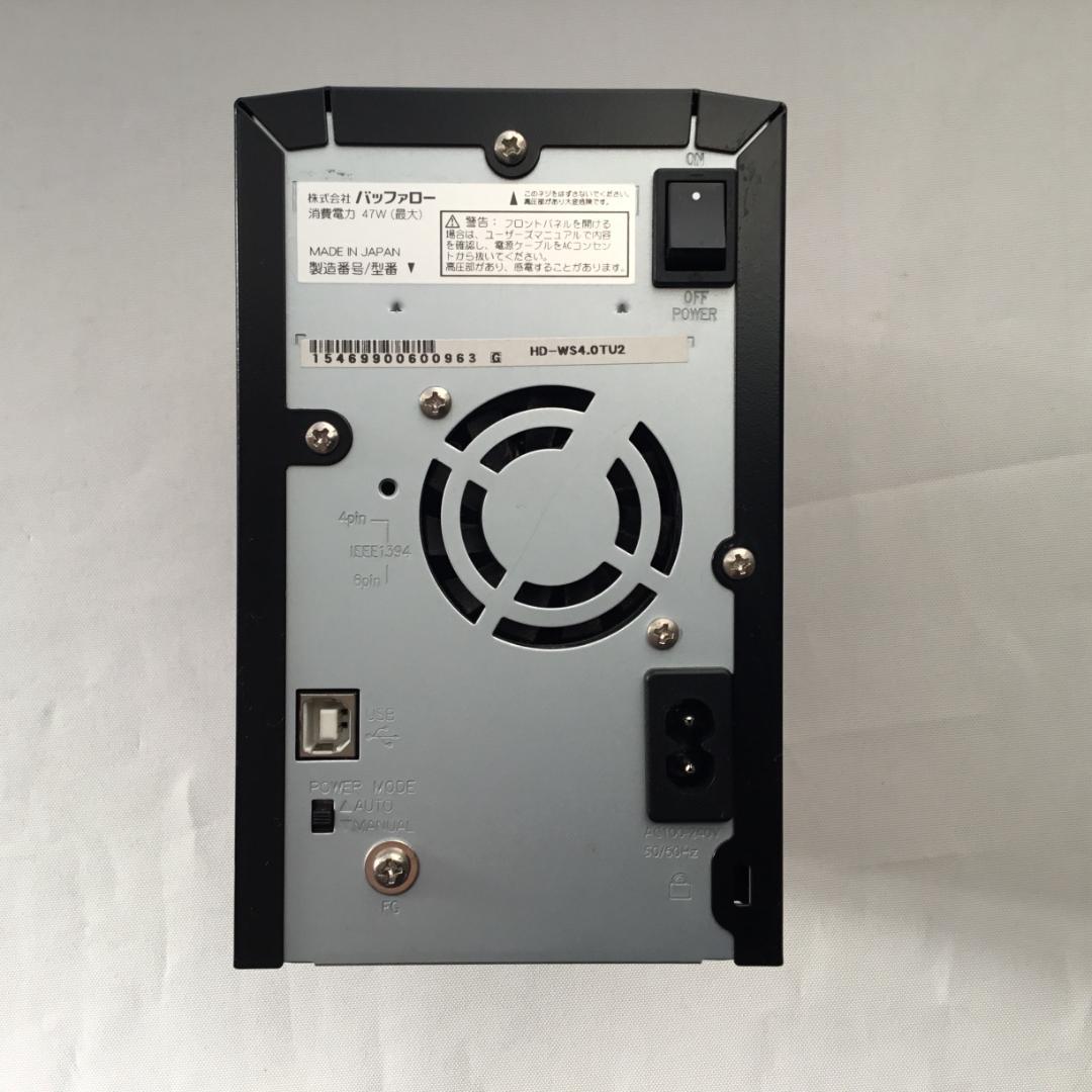 【箱・付属品完備】BUFFALO 外付けHDD 4TB HD-WS4.0TU2