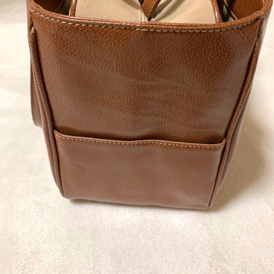 希少 ハマノ 濱野 ハンドバッグ バッグインバック 牛革 レザー 皇室御用達