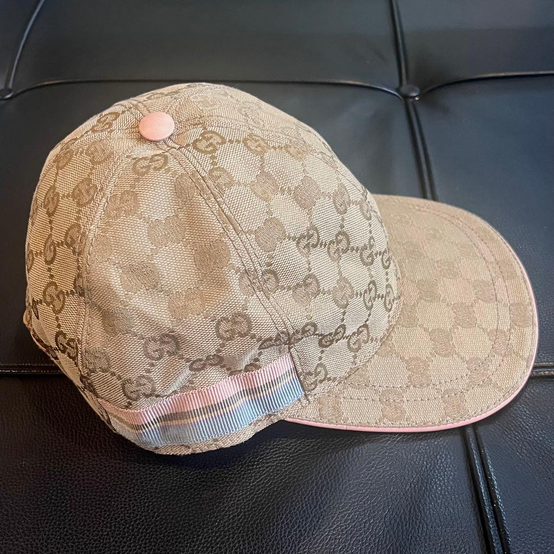 GUCCI GG柄ベースボールキャップ 200043 ベージュ ピンク