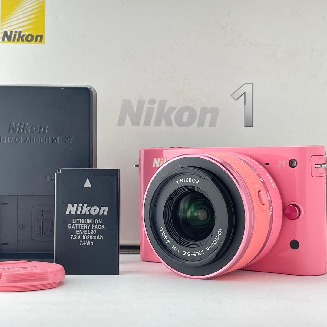 【ショット数6000・返品保証】Nikon1 J1ピンク10-30 レンズキット