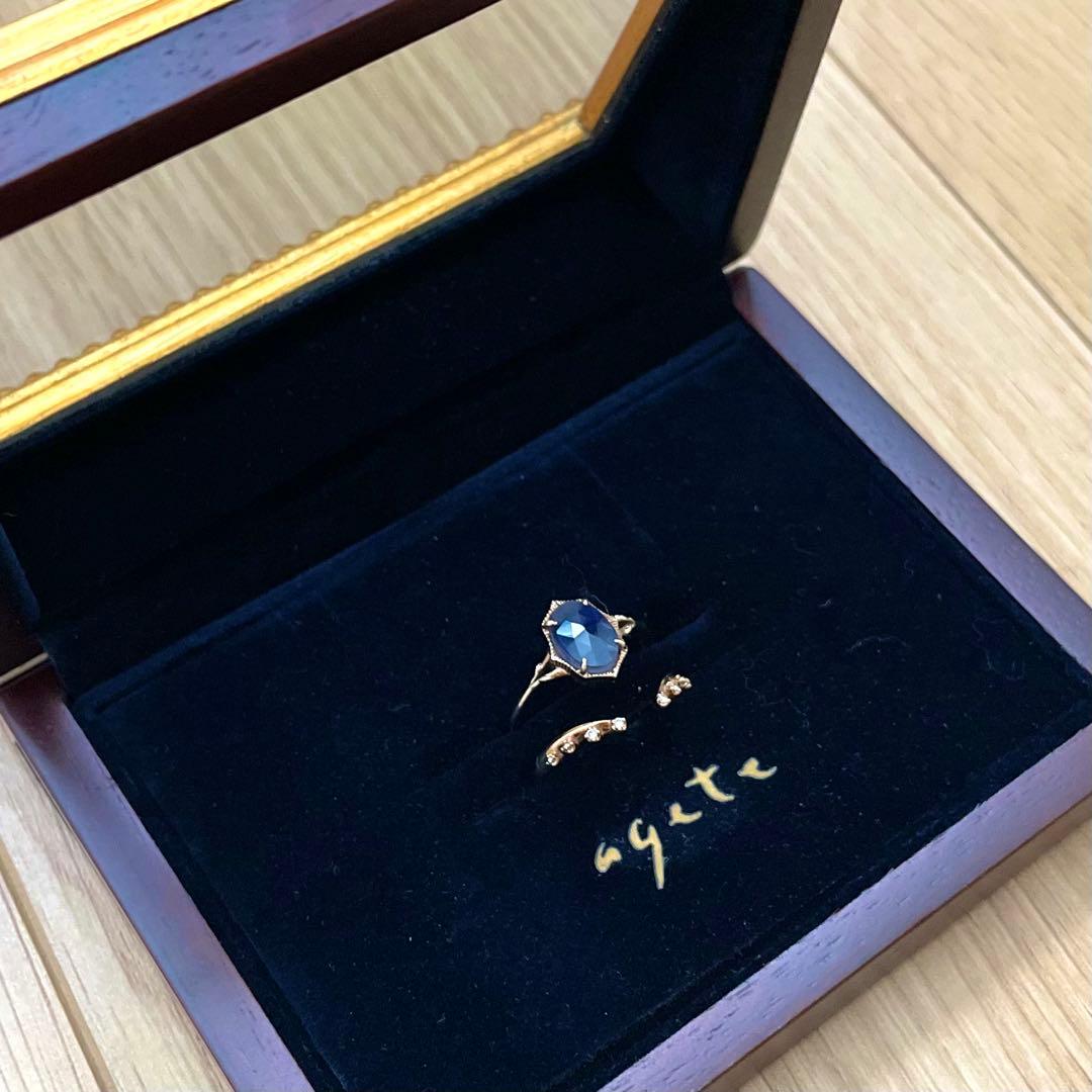 agete アガット　アイオライト　ダイヤモンド　K10 限定　リング　13号