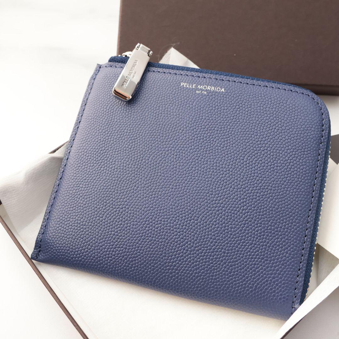 未使用 ペッレモルビダ PELLE MORBIDA 小銭入れ ケース 青