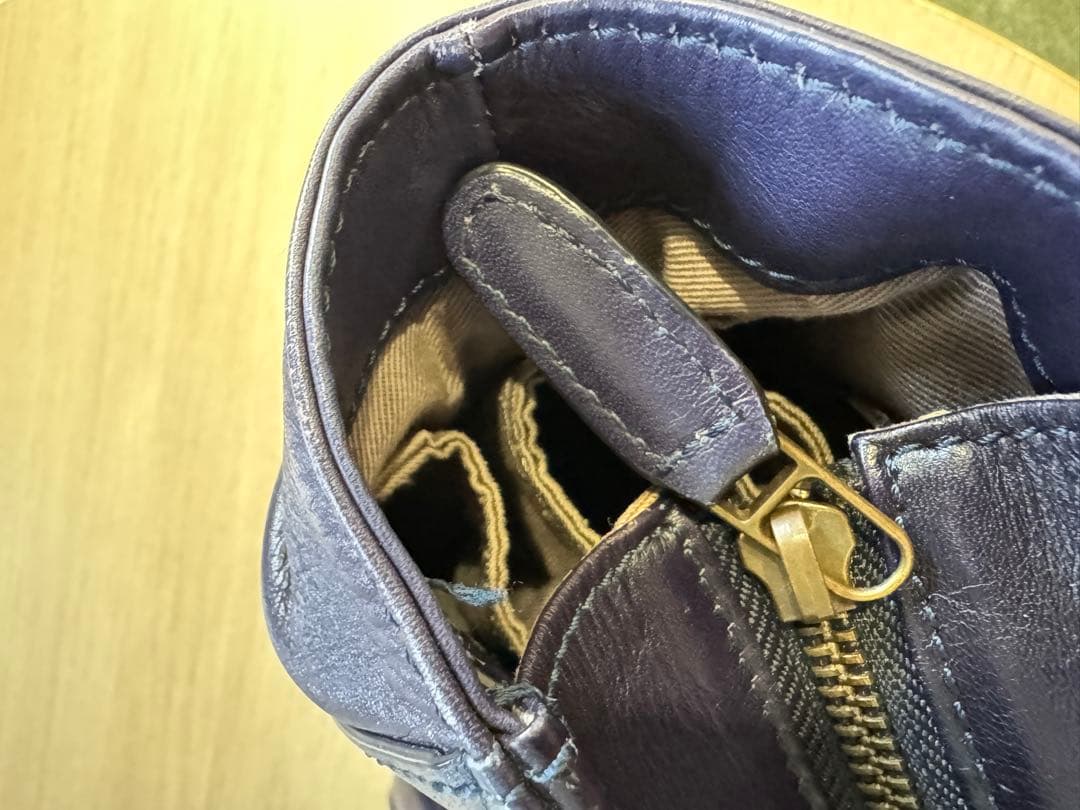 マザーハウス アンティーク ボックストートバッグ ネイビー