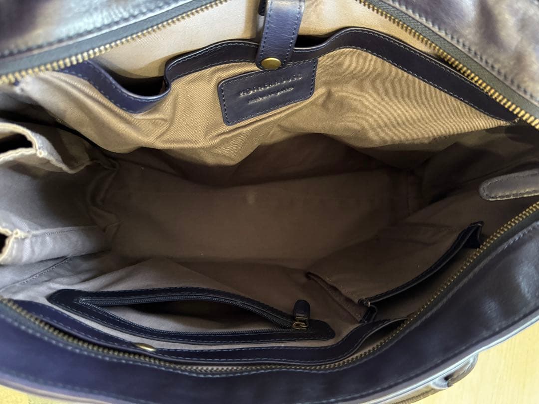 マザーハウス アンティーク ボックストートバッグ ネイビー