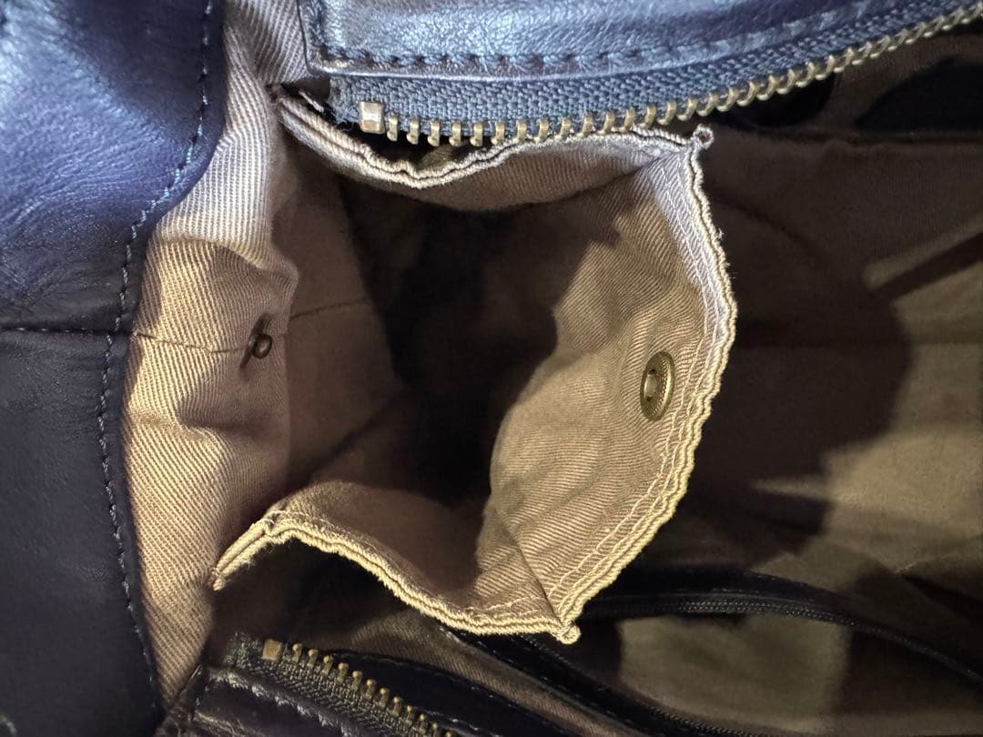 マザーハウス アンティーク ボックストートバッグ ネイビー