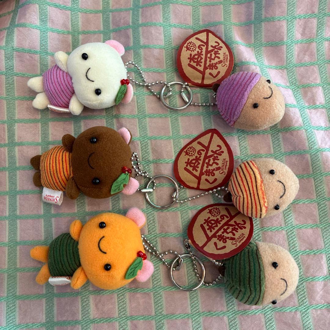 シナダ　平成レトロ　どんぐり　くまちゃん　マスコットキーチェーン　3セット