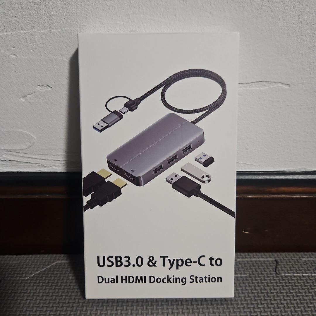 美品✨新品未使用 USB 3.0 & Type-C デュアルHDMIアダプター