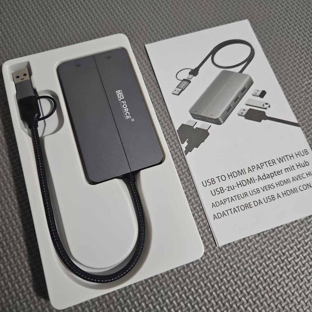 美品✨新品未使用 USB 3.0 & Type-C デュアルHDMIアダプター